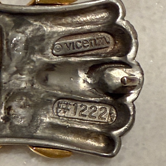 Vicenza Womens Waist Belt Black Golden #1222 Genuine Italian Size 30 - Picture 2 of 6